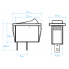 Interruptor rectangular tecla negra 10Amp 250V